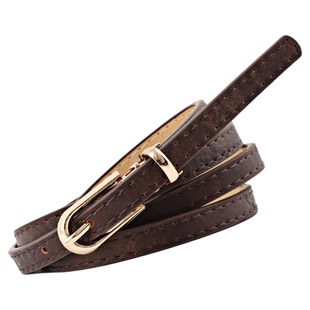 新款多色装饰连衣裙配毛衣细腰带女士百搭针扣磨砂PU小皮带裤带