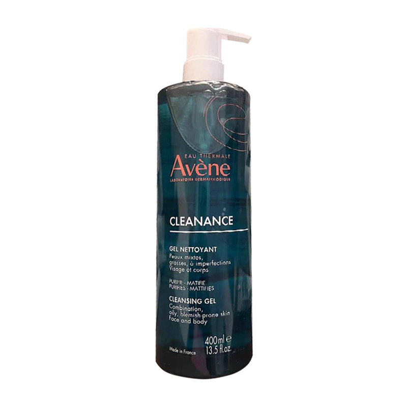 欧洲直邮Avene雅漾控油净肤温和洗卸二合一洁面凝胶400ml/瓶卸妆