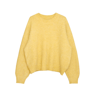 荒荒家 菠萝纹毛衣2025冬季新款多巴胺软糯套头针织衫打底外穿女