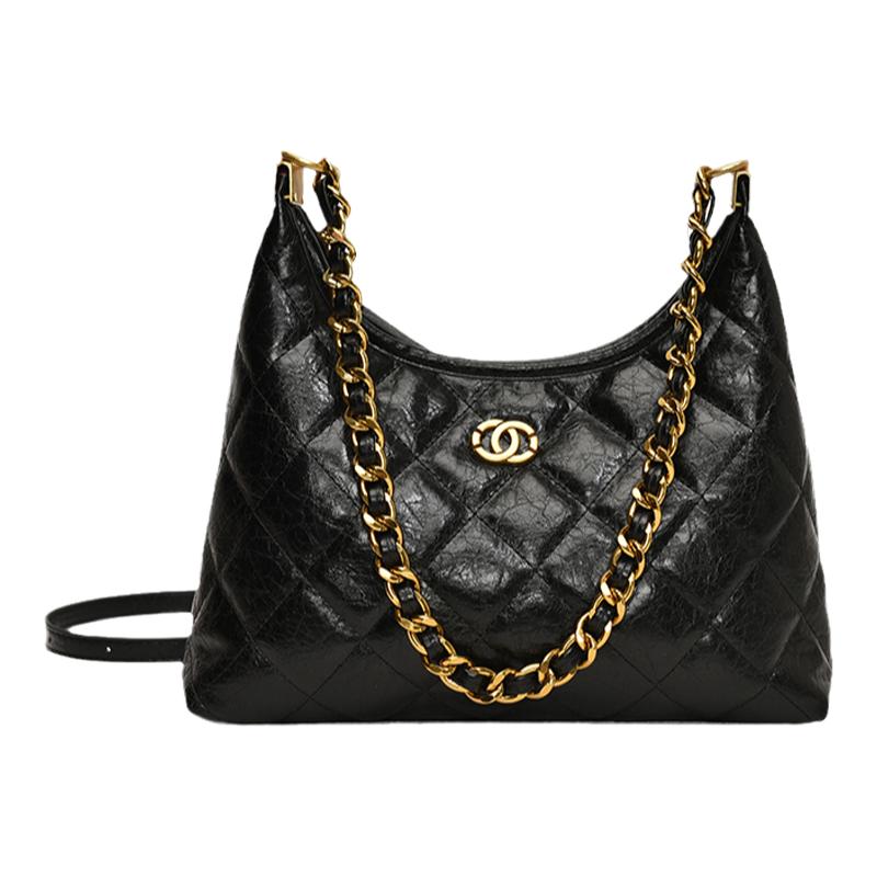 小香风菱格小包包女包2025新款高级感通勤链条腋下小方包单肩包