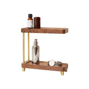 实木置物架桌面收纳架化妆护肤品香水托盘架子玄关整理创意展示架