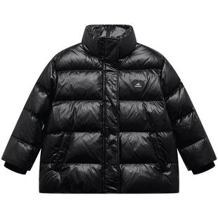 笛莎女童羽绒服免洗亮面冬装新款大童宝宝儿童短款面包服迪莎官方