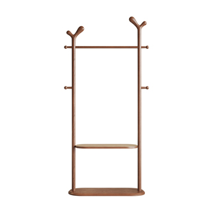 全实木衣帽架现代简约衣服架子落地挂衣架家用卧室民宿搭配置物架