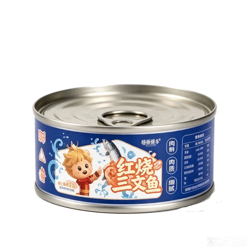 吃心王子三文鱼带鱼双拼即食罐头