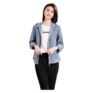 佐尔美春季新款 时尚连帽短风衣外套女E33FD05
