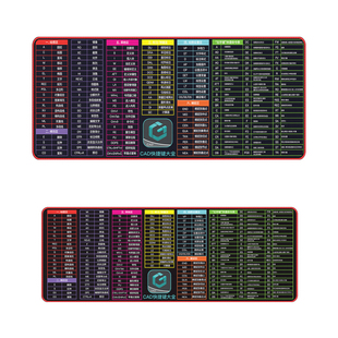 CAD快捷键大全鼠标垫办公设计超大加厚大号电脑桌书桌防滑锁边垫