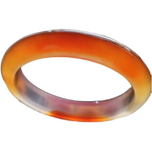 云臻阁天然马料红玛瑙手镯冰透红艳冰底草花水墨点缀玉髓手镯53口