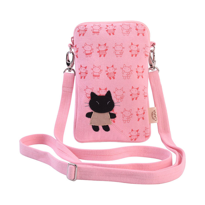 原创手机包卡拉正品小黑猫单层