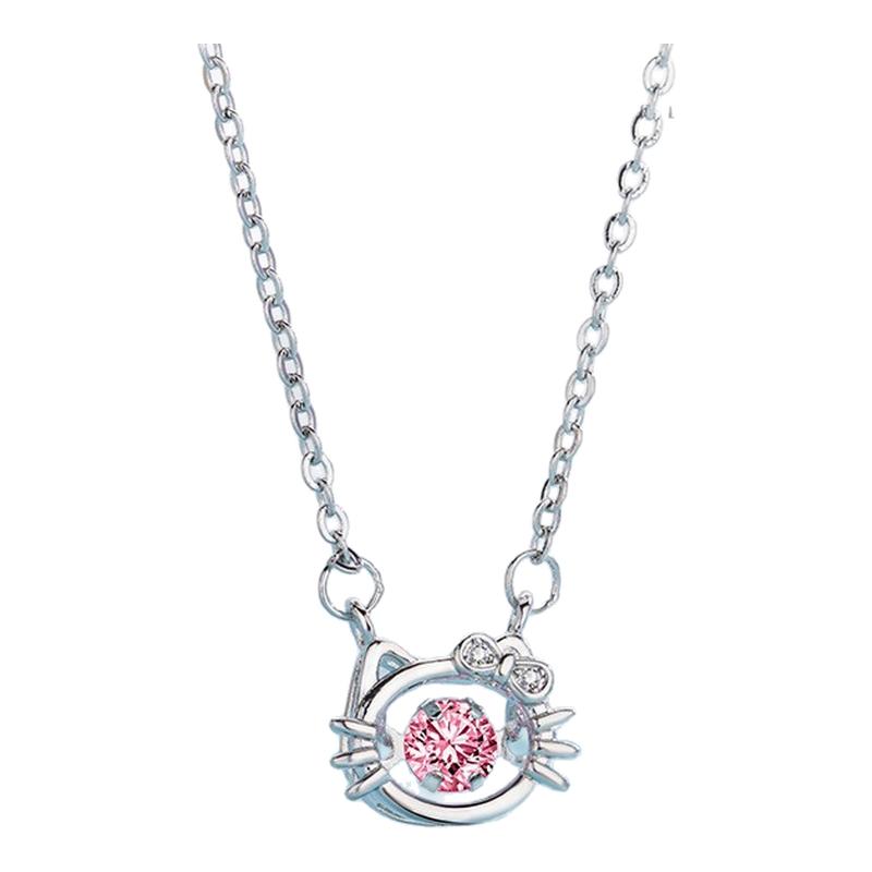 【清仓】HelloKitty粉钻钛钢项链
