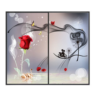 透光不透明卫生间浴室防走光静电免胶磨砂玻璃贴纸客厅花卉窗花纸