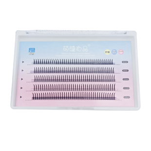 A型仙子混盒装假睫毛单簇芭比M型分段式自然仿真嫁接仙女夹心朵毛