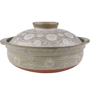 官方旗舰店正品日本进口万古烧砂锅花三岛陶土煲汤炖锅家用耐高温