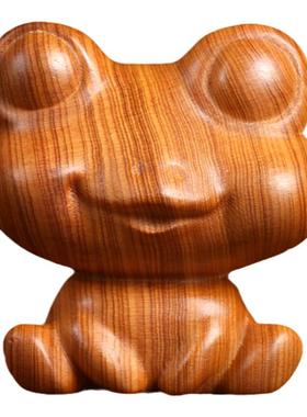 天然崖柏大眼青蛙治愈系手把件