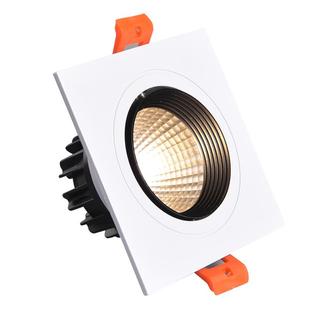 方形射灯LED嵌入式斗胆灯单头格栅灯黑色客厅开孔10x10过道方筒灯