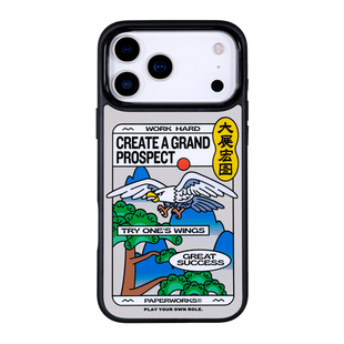 PAPERWORKS原创新年大展宏图镜面印刷英文卡通磁吸充电MagSafe适用于苹果iPhone17promax系列全包手机壳