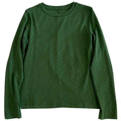 基础简约纯色圆领长袖T恤女修身