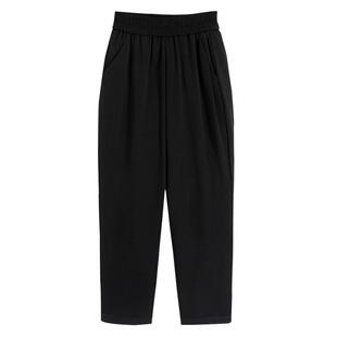 萝卜裤女大码宽松胖mm春秋高腰显瘦直筒阔腿九分200斤烟管哈伦裤