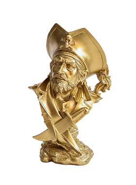 跨境美式抽象海盗船长雕塑造型摆件创意客厅酒柜样板间桌面艺术品