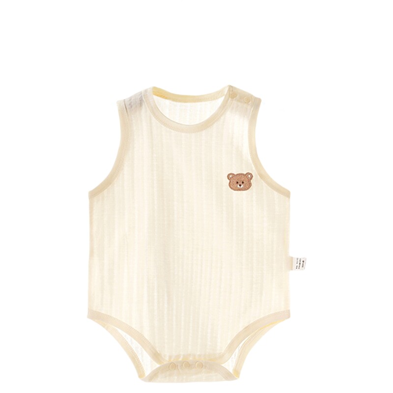 贝乐咿婴儿包屁衣夏季薄款纯棉无袖背心透气护肚无骨吊带连体睡衣