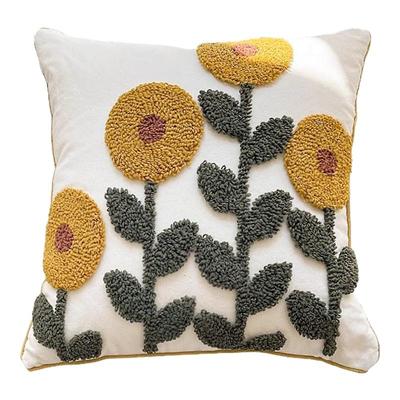 北欧ins风花朵圈绒抱枕