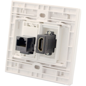 86型双口墙插 hdmi面板86墙插座模块 六类网线对接接口网络网口