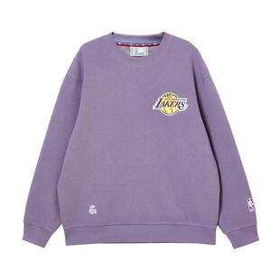 tq区绫致杰克琼斯NBA联名款春夏洛杉矶队提花宽松圆领卫衣