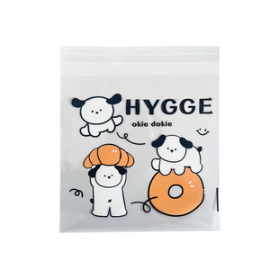 面包包装袋烘焙可颂欧包贝果塑料透明打包袋餐包小狗自粘袋子定制