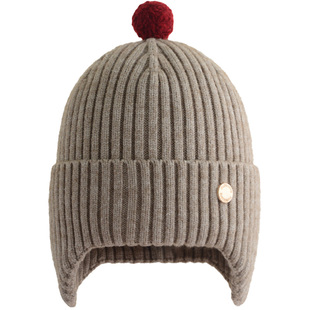 秋冬季新款儿童帽子男童小红球保暖针织毛线帽女童防寒护耳帽冬天