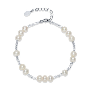 京润珍珠寒星 S925银淡水珍珠项链手链5-6mm时尚百搭珠宝礼品女款