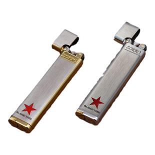 佐罗超薄煤油打火机纤巧便携老式小细条红五角星送男士朋友打火机