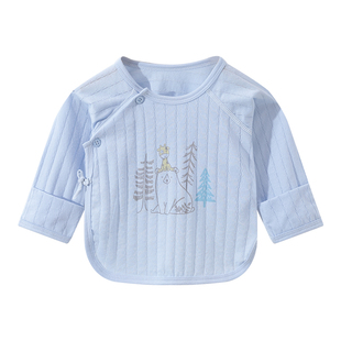 童泰初生儿婴儿半背衣薄款夏季透气宝宝衣服新生儿纯棉和服上衣