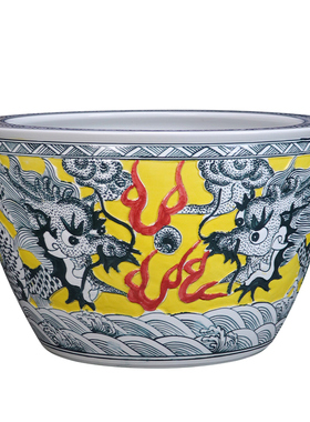 双龙戏珠景德镇陶瓷水缸鱼缸