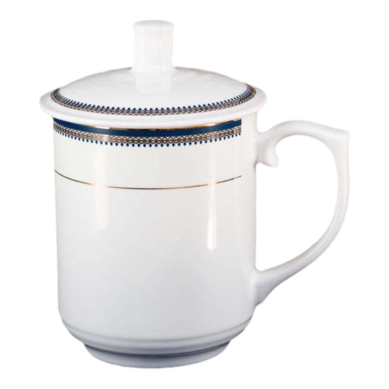 大容量陶瓷带盖茶杯礼品杯骨瓷杯