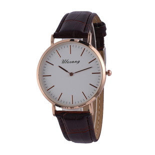 手表女学生韩版简约时尚创意个性男皮带圆形大表盘无秒针石英表潮