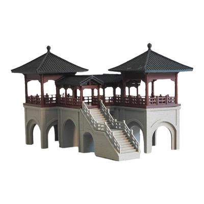 钰书房古建筑模型湖心亭九曲桥