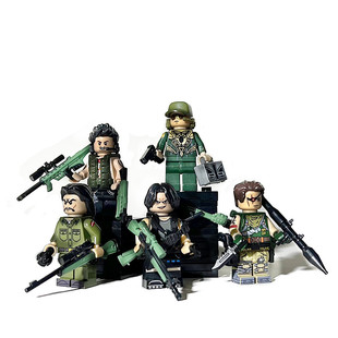 反派悍匪匪徒特种兵积木人仔金三角部队儿童玩具土匪士兵小人军事