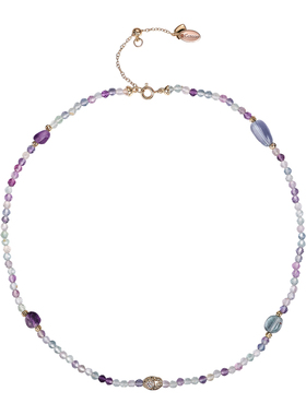 Cercoo/奢蔻水晶幻境系列轻奢项链天然石撞色锁骨链颈链水晶配饰