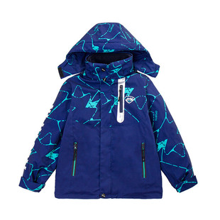 男儿童外套秋冬男童冲锋衣可拆卸户外棉衣三合一加绒加厚夹棉冬装