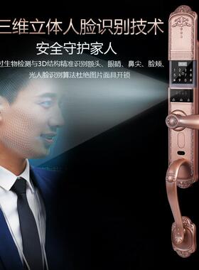 3D人脸涂鸦zigbee智能门锁 欧式别墅指纹锁 全自动远程开锁智能锁