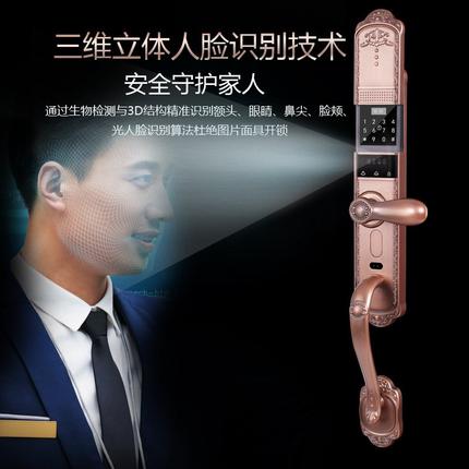 3D人脸涂鸦zigbee智能门锁 欧式别墅指纹锁 全自动远程开锁智能锁
