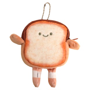 吐司零钱包女生可爱卡通硬币包便携耳机包书包小挂件创意收纳小包