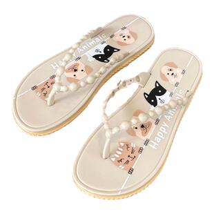 人字拖女ins潮夏拖鞋女外穿时尚夹脚沙滩鞋海边防滑洗澡夹板凉拖