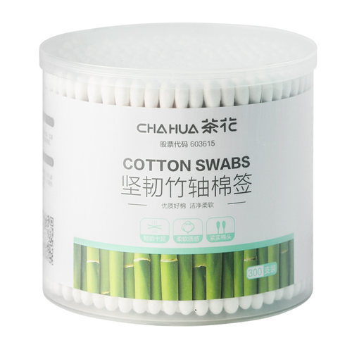 茶花双头棉签掏耳朵化妆一次性棉棒小细尖头挖耳勺木棒棉花棒专用