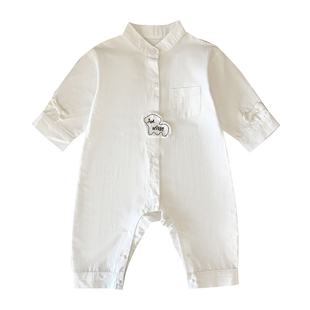 小月龄宝宝分体套装春装韩系洋气婴幼儿衣服春季外套婴儿连体爬服