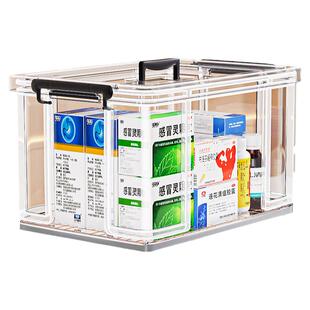 透明收纳盒手提文件药物储物箱小号零食整理盒学生书本杂物收纳箱