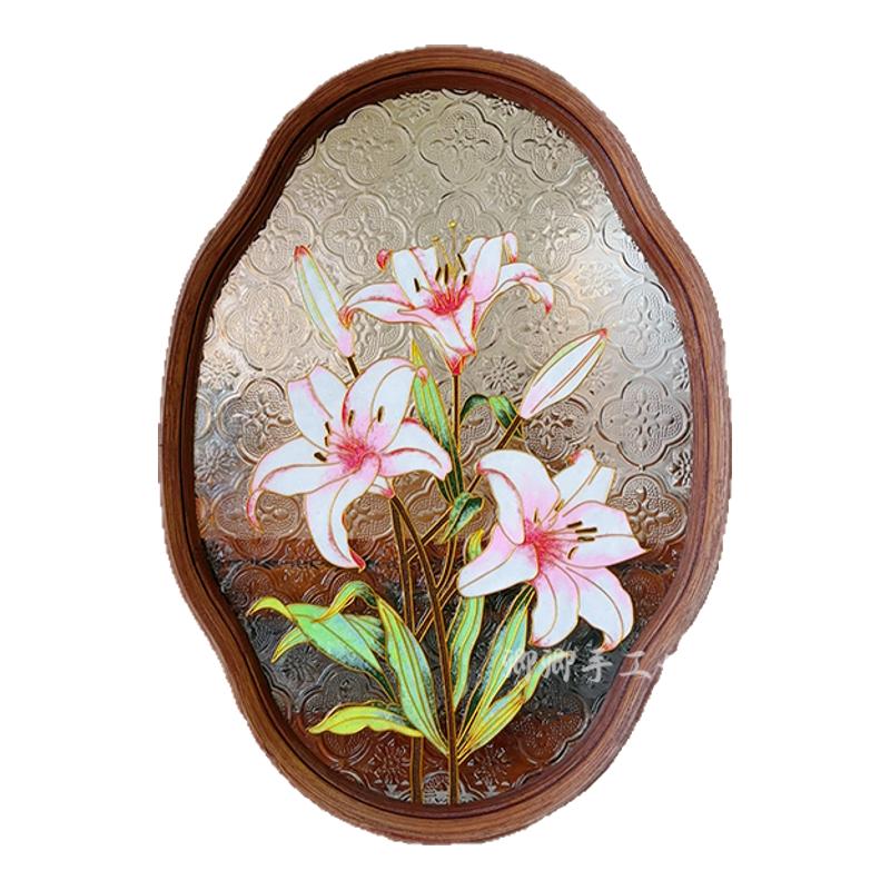 百合花掐丝珐琅diy景泰蓝非遗手工材料包高端手作礼物古风装饰画