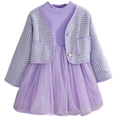 公主裙女童春秋连衣裙两件套裙