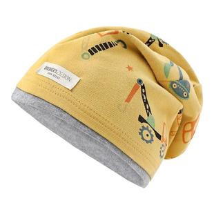 纯棉儿童帽子男孩女孩春秋款双层宝宝堆堆帽中大童套头包头帽睡帽
