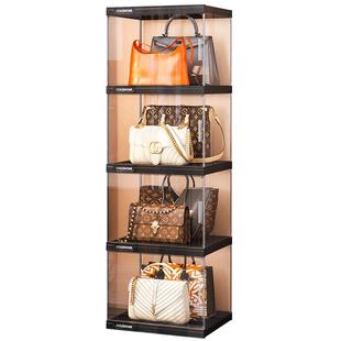 包包收纳神器家用衣柜存放防尘整理置物架奢侈品存放透明盒展示柜