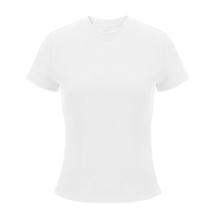 EVAOUXIU【精选】春T恤醋酸羊毛正肩上衣女装极简紧身短袖打底